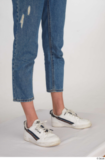 Kate Jones blue jeans calf casual dressed white sneakers 0008.jpg